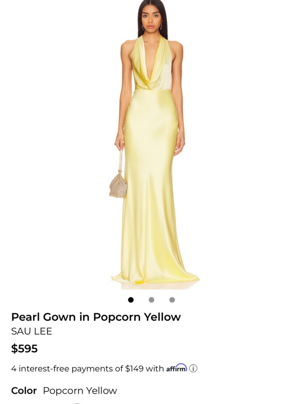 Sau Lee Pearl Gown in Popcorn Yellow